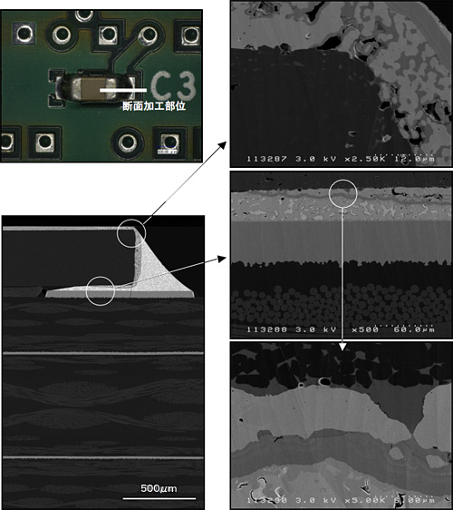図1　基板断面の加工・観察例