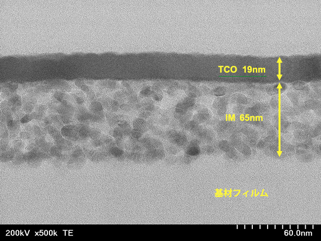 図1.透明導電フィルムの断面STEM像